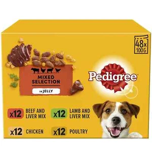 Pedigree Adult Dog Food Mixed Selection in Jelly Pouches 48x100g - Picture 1 of 8