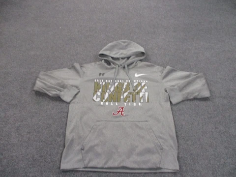 Alabama Crimson Tide Hoodie Sweatshirt Adult L Gray Nike Swoosh Pullover Mens Cover