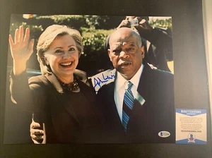 Foto firmada de John Lewis Selma marzo 11x14 BAJO CERTIFICADO DE AUTENTICIDAD autógrafo Hillary Clinton - Imagen 1 de 3
