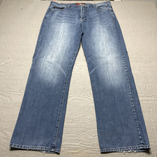 Lucky Brand Jeans Adult 37X33 Blue 181 Relaxed Straight Medium Wash Y2K Denim