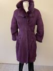 Alberta Ferretti Purple Jewel Tone Shearling Size 46 10 Coat 