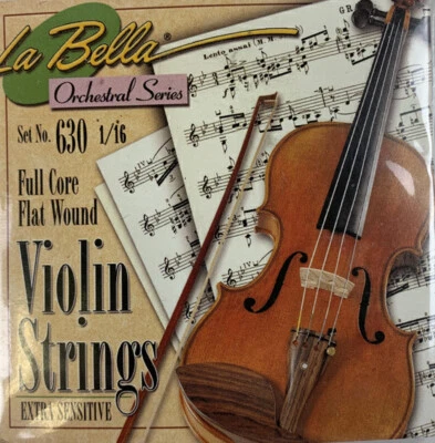 La Bella Orchestral Series 630 1/16 Full Core Flat Wound Violin Strings Set - Image 1 of 2