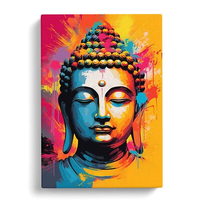 Buddha Pop No.3 Canvas Wall Art Print Framed Picture Decor Living Room Bedroom - Image 1 of 4