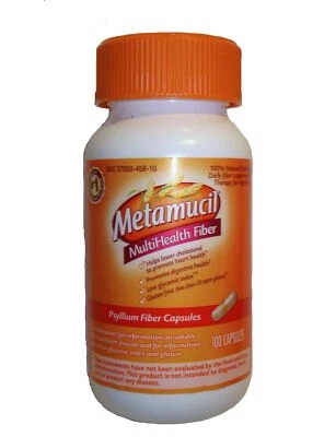 Tapas de fibra digestiva y para la salud del corazón Metamucil, 100 ct Foto 1 de 2