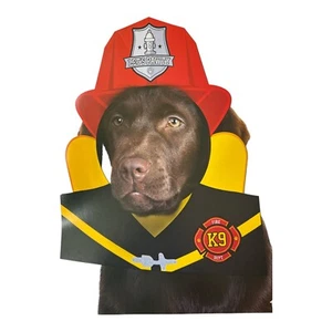 Pet Party Firefighter Head Prop – Dog Birthday Photo Decoration (12” x 14.5") - Picture 1 of 2