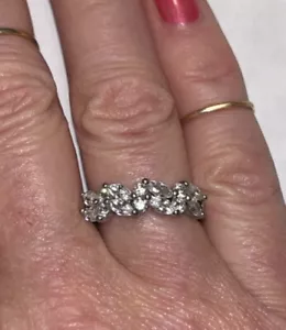 Anello in argento sterling e zirconi impilabile marchese - Foto 1 di 9
