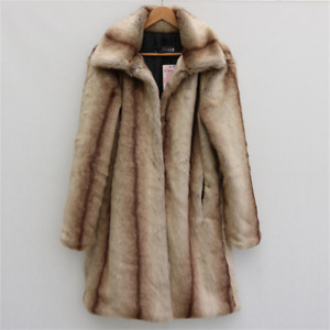 Men's Winter Faux Fur Coat Fluffy Thicken Luxury Coats Fuzzy Warm Long Jackets
