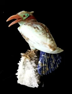 Schöne handgefertigte Natur Edelstein Vogel Skulptur - Bild 1 von 12