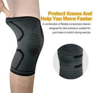 EX Athletic Knee Compression Sleeve Support Brace 4 Joint Pain Relief Size M - Picture 1 of 3