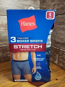 Paquete de 3 calzoncillos boxer elásticos sin etiquetas para hombre Hanes cintura cómoda flexible C13 - Imagen 1 de 4
