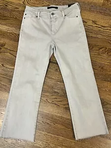Liverpool Jeans Women’s 10/30 Crop Flare Hannah Fossil Gray Raw Hem Pants NWT - Picture 1 of 9