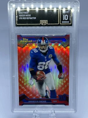 2013 Topps Finest Red Refractor Hakeem Nicks 1/50 GMA 10 - Image 1 of 2