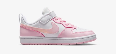 Nike Court Borough Low Recraft (PS) Shoes Youth Child Girl White Pink DV5457 105 - Image 1 of 4
