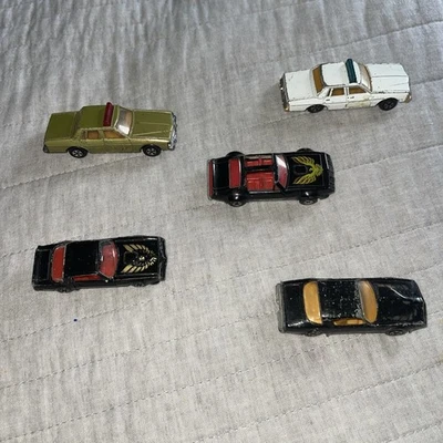 Smokey And The Bandit 5 Car Lot Firebird Police Cars 1/64 Scale Used Lesney Ertl - Image 1 of 4