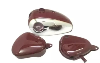 Tanque de gasolina BSA Gold Star 4 galones granate pintado con tanque de aceite y caja de herramientas Foto 1 de 4