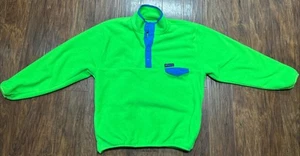 Gap Arctic Fleece Sweater Mens Large Reissue Neon Green Pullover Henley - Picture 1 of 4