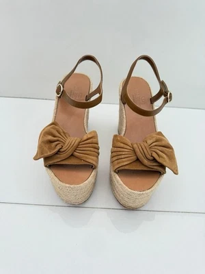 Alpargatas de cuña VALENTINO GARAVANI marrón gamuza acento moño 35/5 Foto 1 de 4