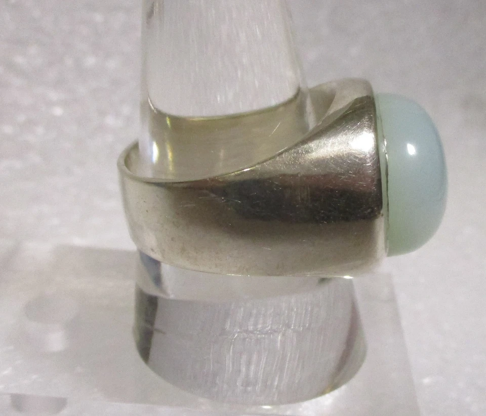 Men's Light Blue Gemstone Sterling Silver Ring (Size 10) 18.5 grams - Image 1 of 4