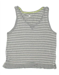 DKNY Womens Vest Top UK 18 XL Grey Striped CL25 - Picture 1 of 3