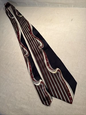 J.T. Beckett Abstract Art Deco Silk Tie USA Men’s Necktie - Image 1 of 4