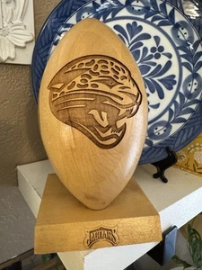 Jacksonville Jaguars Laser Engraved Wooden Football SOLID WOOD NFL - Picture 1 of 7