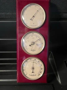 Traditionelle Wetterstation Zifferblatt mit Kirschbaumoptik  - Bild 1 von 8