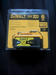 Dewalt DCB206 20V Max Premium XR 6Ah Lithium-Ion Battery DCB184 DCD785 DCF88 - Picture 1 of 7