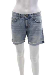 Current/Elliott Womens Zipper Fly Mid Rise Fringe Denim Shorts Blue Size 25 - Picture 1 of 6