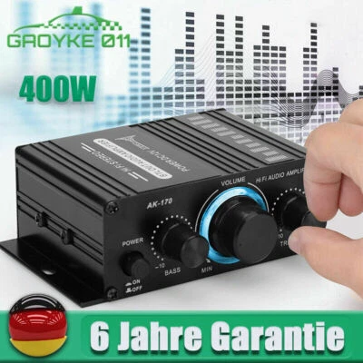 400W HiFi Verstärker Auto Aluminium Audio Stereo Power Amplifier Vorverstärker - Bild 1 von 4