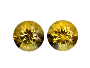 Marialita natural amarillo de 4,68 quilates corte redondo 2 piezas piedras preciosas sueltas - Imagen 1 de 2