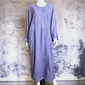 Vintage FLACHS von Jeanne Engelhart Kleid groß lila Leinen Pullover Maxi Tunika L - Bild 1 von 4