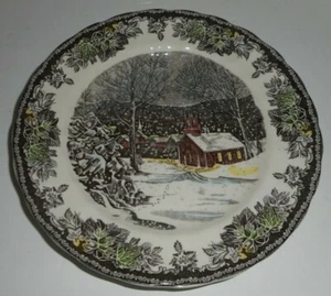The Friendly Village by Johnson Bros England 1883 Dinner Plate Dish School House - Picture 1 of 6