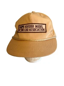 Vintage Hoosier Model Car Association Snapback Cap Beige Cotton Adjustable - Picture 1 of 5