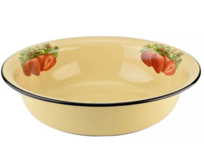 Bacia de esmalte Novomoskovsk morango tigela grande 19 qt Эмалированный Таз - Imagem 1 de 4