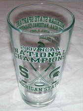 Michigan State Spartans 2007 NCAA Ice Hockey National Champions beer glass