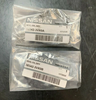 Sellos de aceite convertidor y eje de transmisión CVT ORIGINALES OEM para Nissan (38342-3VX0A y 3VX0B) Foto 1 de 4