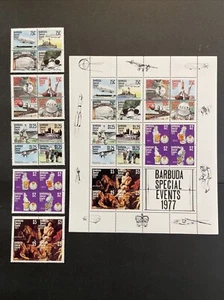 1977 Barbuda Sc# 318-322e Famous Anniversaries Blocks & Souv. Sheet MNH SCV $33 - Picture 1 of 7