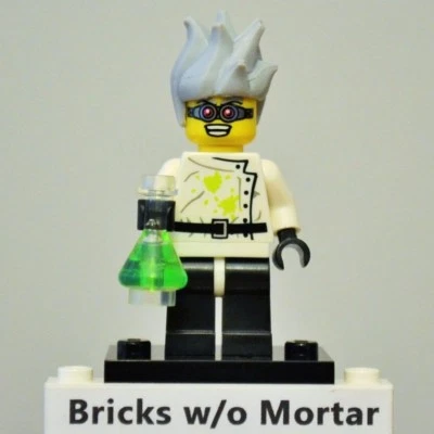 Nuevo Genuino LEGO Crazy Scientist y Erlenmeyer Frasco Serie 4 8804 Foto 1 de 4