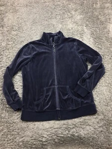 Made For Life Velour Jacket Womens Size Petite Medium Blue Soft - Picture 1 of 10