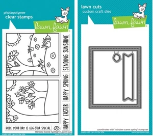 Lawn Fawn Window Scene: Spring Clear Cling Stamps & Lawn Cuts Die Set Easter - Picture 1 of 6