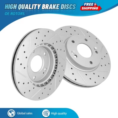 Front Drilled Disc Brake Rotors for 2017 - 2020 Hyundai Elantra GT Kona Veloster - Image 1 of 4