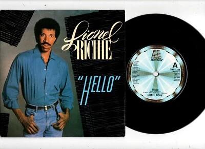 LIONEL RICHIE - HELLO / ALL NIGHT LONG (INSTR).UK ORIG MOTOWN 7" & PIC/SL. EX/EX - Image 1 of 2