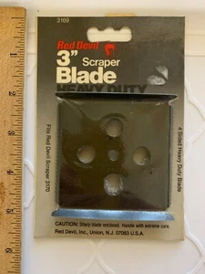Vintage Red Devil Scraper Blade 3" 3169 Heavy Duty Fits 3170 Rare Made USA NOS - Picture 1 of 5