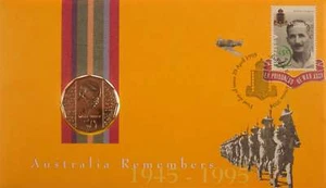 Australia Remembers 1945 - 1995 50 Cent Philatelic Numismatic Cover - Picture 1 of 8