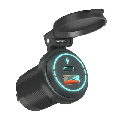 Type-C USB Car Phone Charger Fast Charging Cigarette Lighter Socket Power Outlet - Image 1 of 4