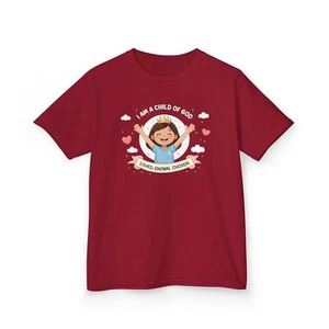 Child of God Kids T-shirt, Brown Hair Girl, Christian Tee, Youth Faith  - Picture 1 of 11