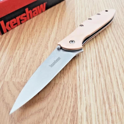 Cuchillo plegable asistido por puerro Kershaw 3" CPM-154 hoja de acero mango de cobre 1660CU Foto 1 de 4