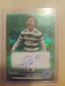 Topps UCC Stadium Club Chrome Reo Hatate /99 Green Refractor Autograph Card