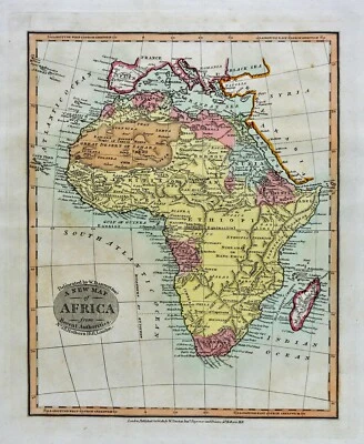 1812 年达顿联盟地图非洲几内亚刚果开普敦南努比亚卡费雷里亚 — 第 1/4 张图片