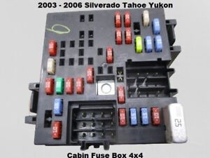 15058032 03 to 06 Silverado Sierra 4x4 Cabin Fuse Box Junction Relay Block OEM